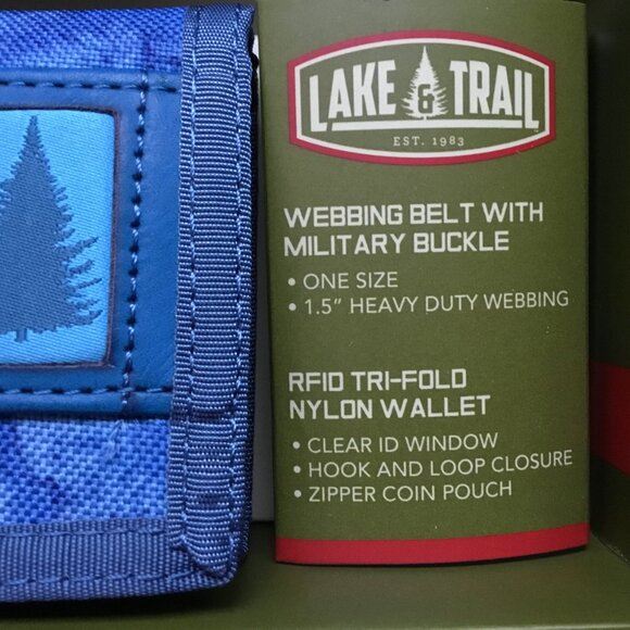 Lake Trail Webbing Belt with Wallet: Blue - Picture 3 of 4